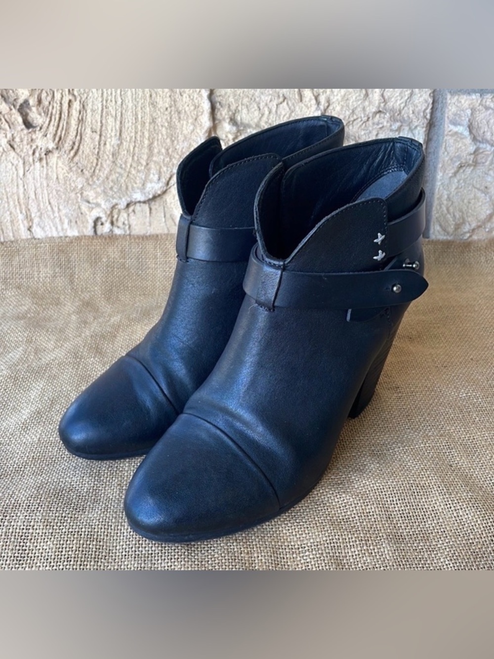 Rag & Bone Harrow boots black Ankle Leather Size 36 1/2